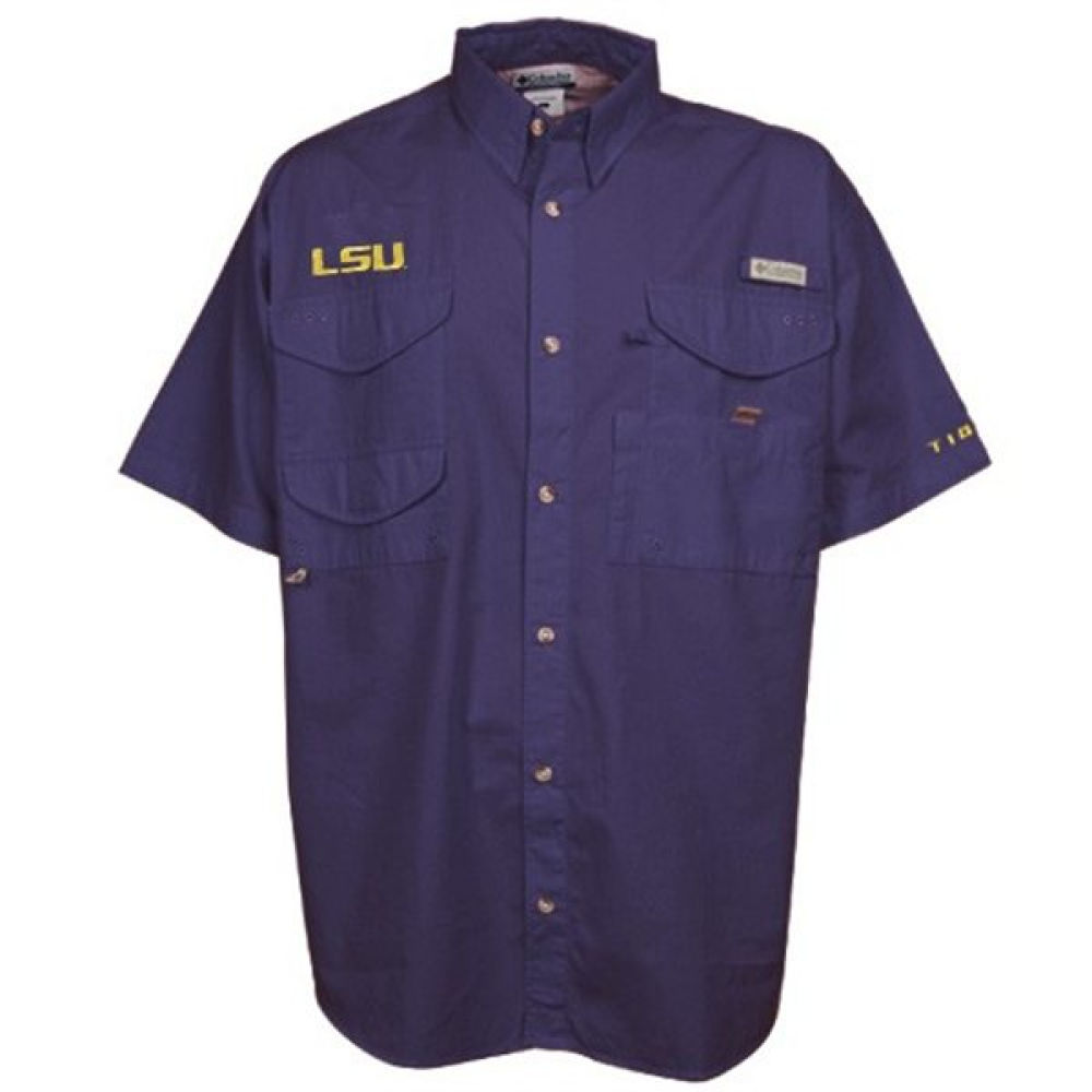 LSU Tigers Columbia NCAA Short Sleeve Bonehead Shirt