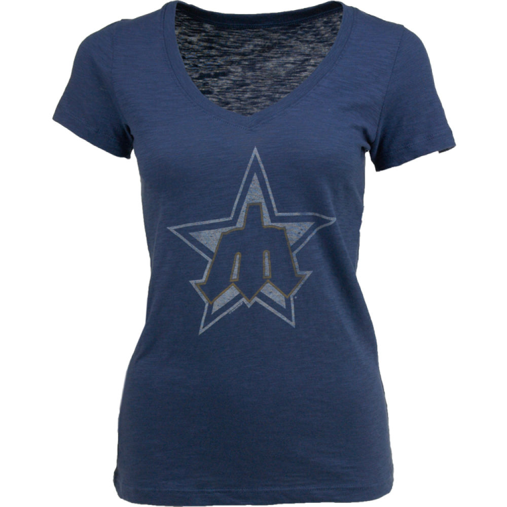 Seattle Mariners 47 Brand MLB Womens Vneck Scrum T Shirt